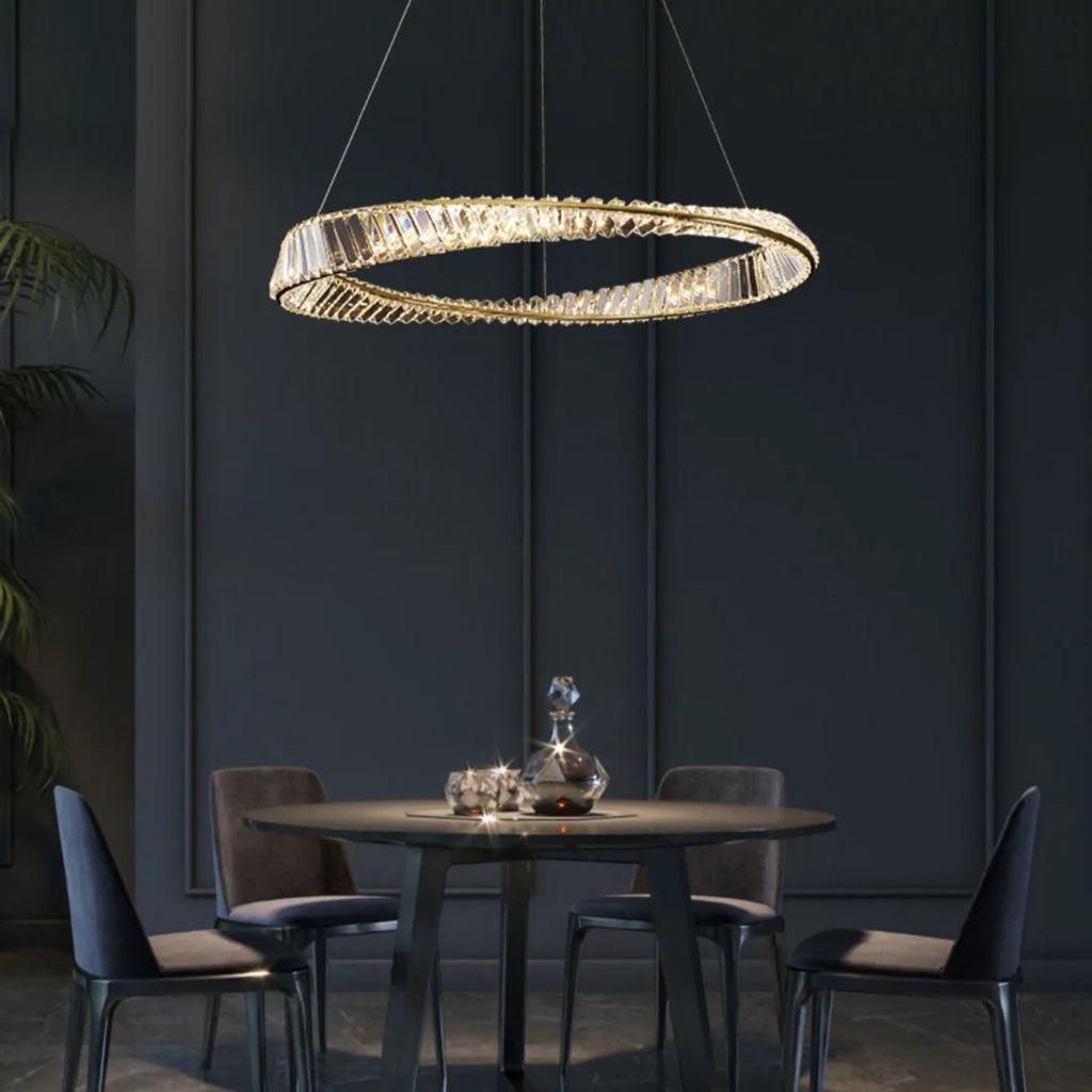 Wave Circle Elegant Crystal Chandelier