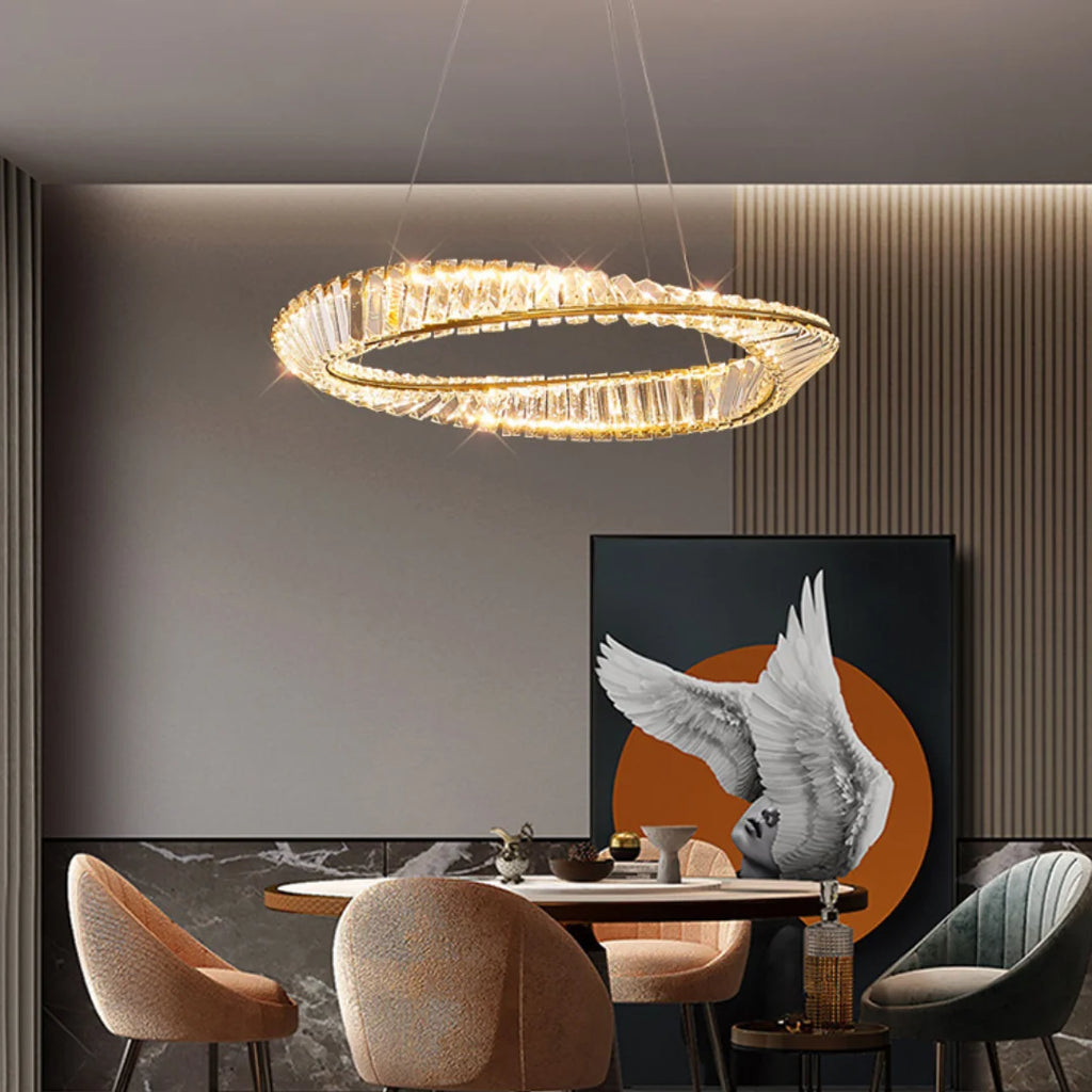 Wave Circle Elegant Crystal Chandelier