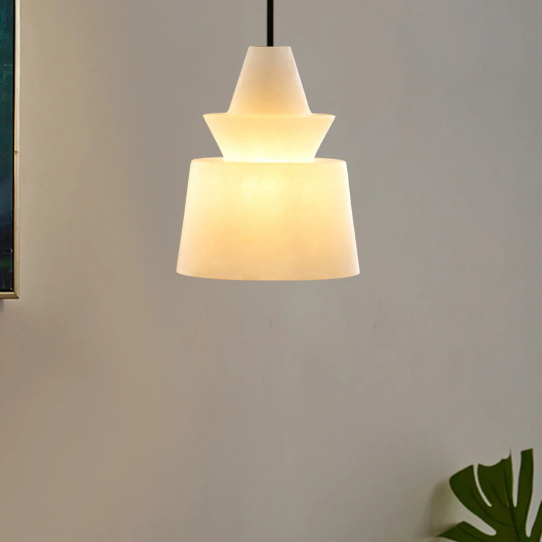 White Alabaster Pendant Light