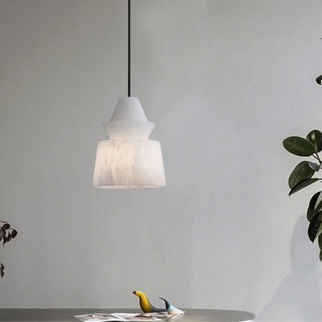 White Alabaster Pendant Light
