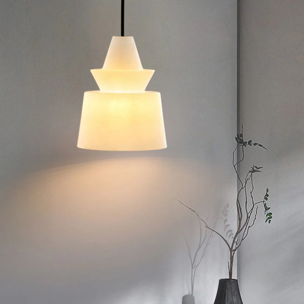 White Alabaster Pendant Light