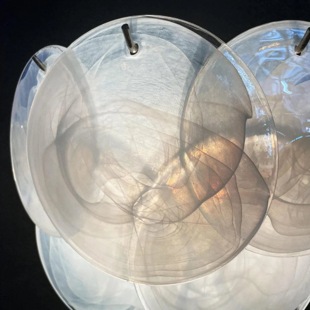 White Murano Disc Glass Wall Sconce