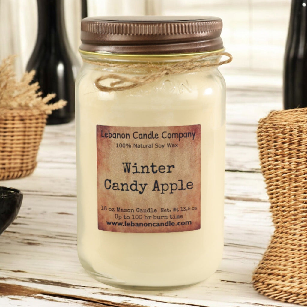 Winter Candy Apple Candle