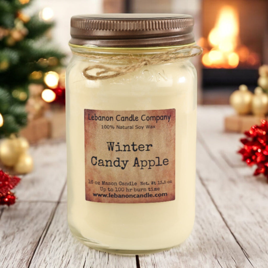 Winter Candy Apple Candle