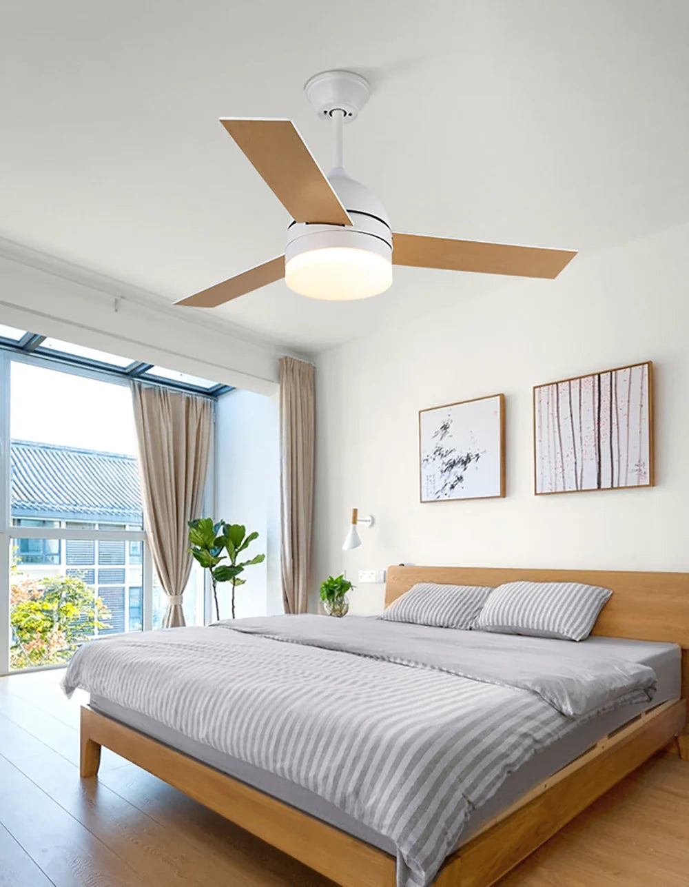 Wood Blade Ceiling Fan Light