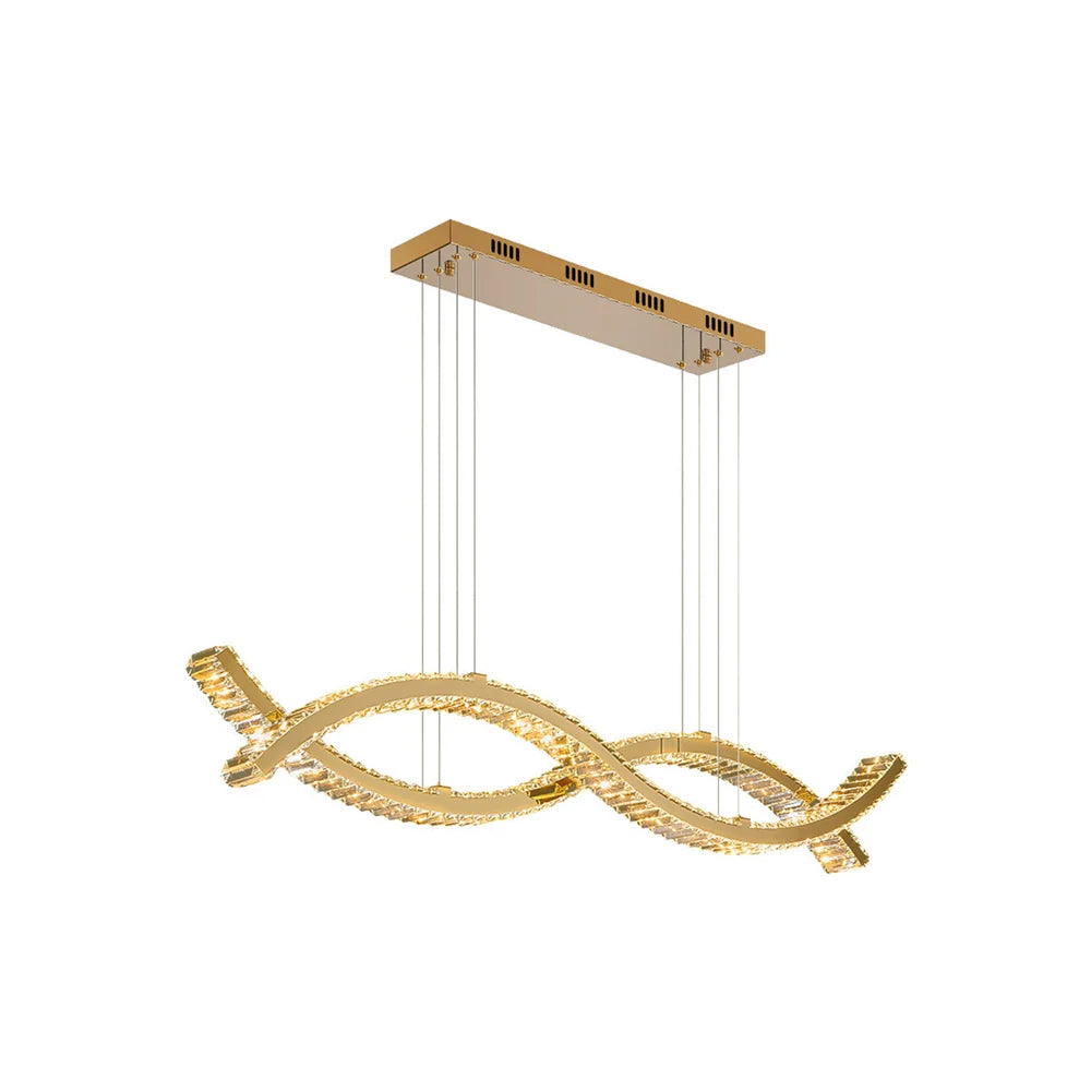 Gold Wave Crystal Chandelier