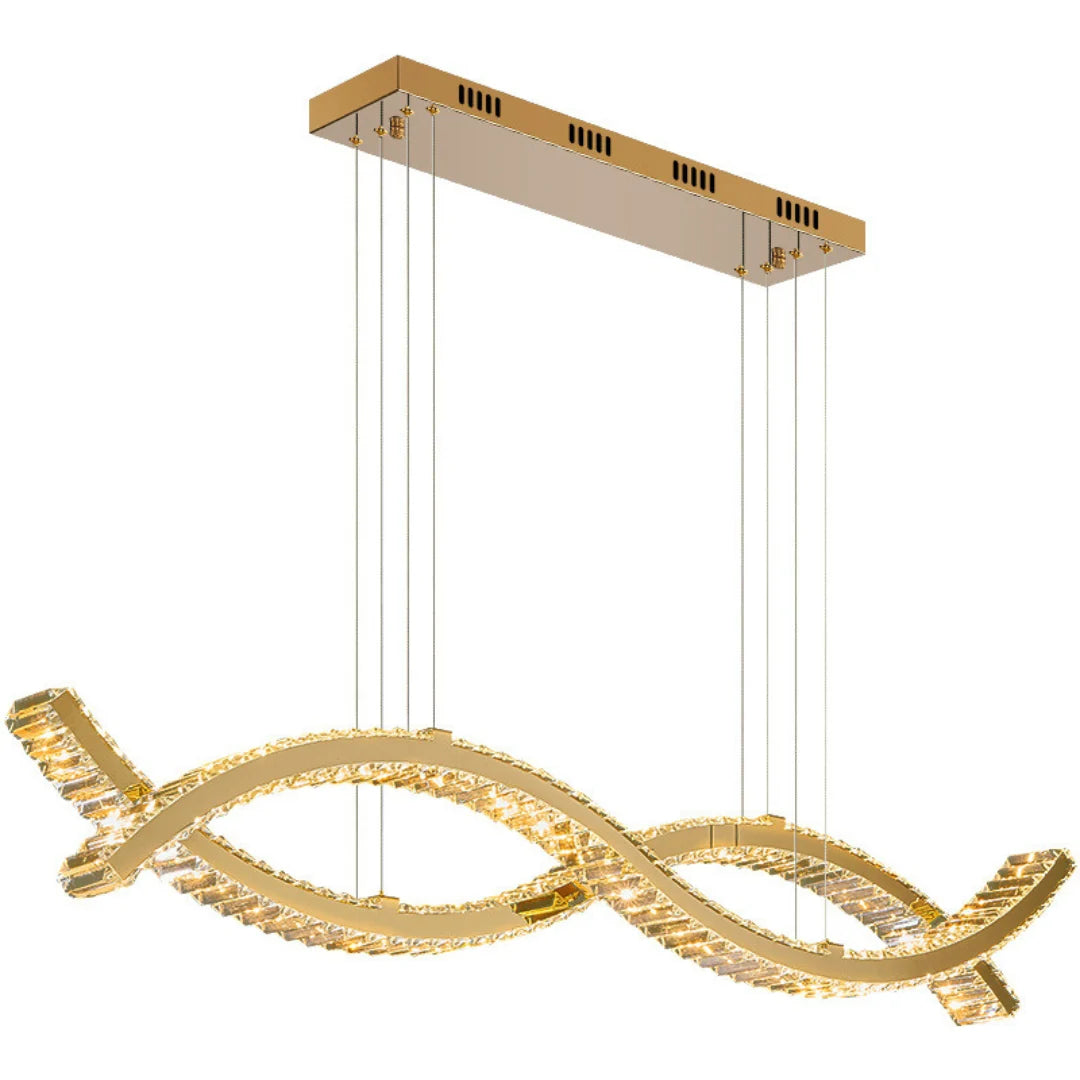 Gold Wave Crystal Chandelier