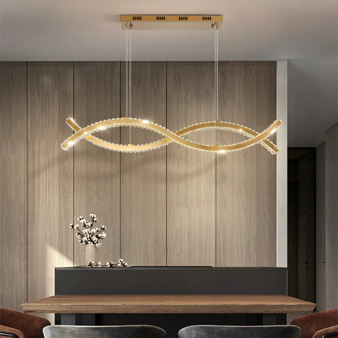 Gold Wave Crystal Chandelier