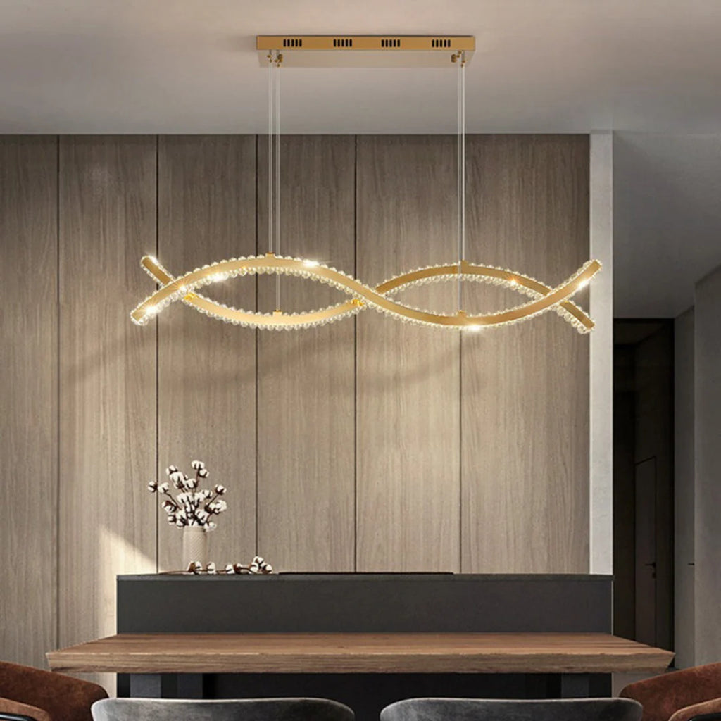 Gold Wave Crystal Chandelier