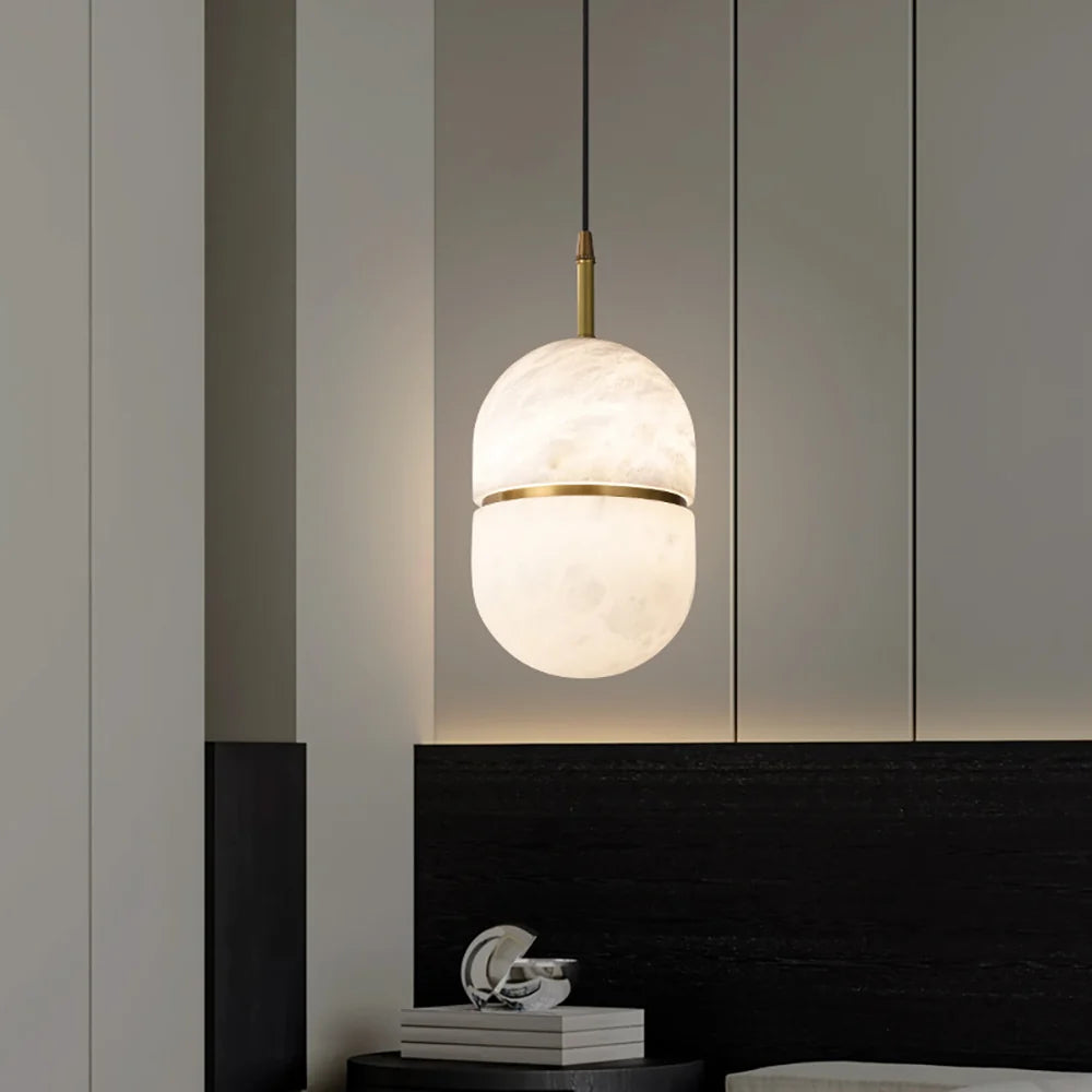 Capsule Alabaster Pendant Light