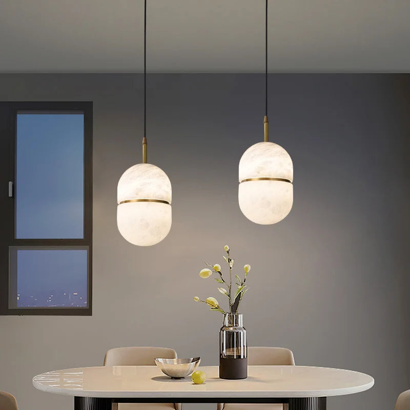 Capsule Alabaster Pendant Light