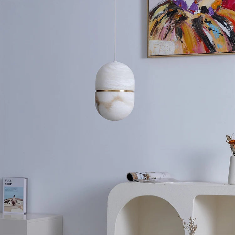 Capsule Alabaster Pendant Light