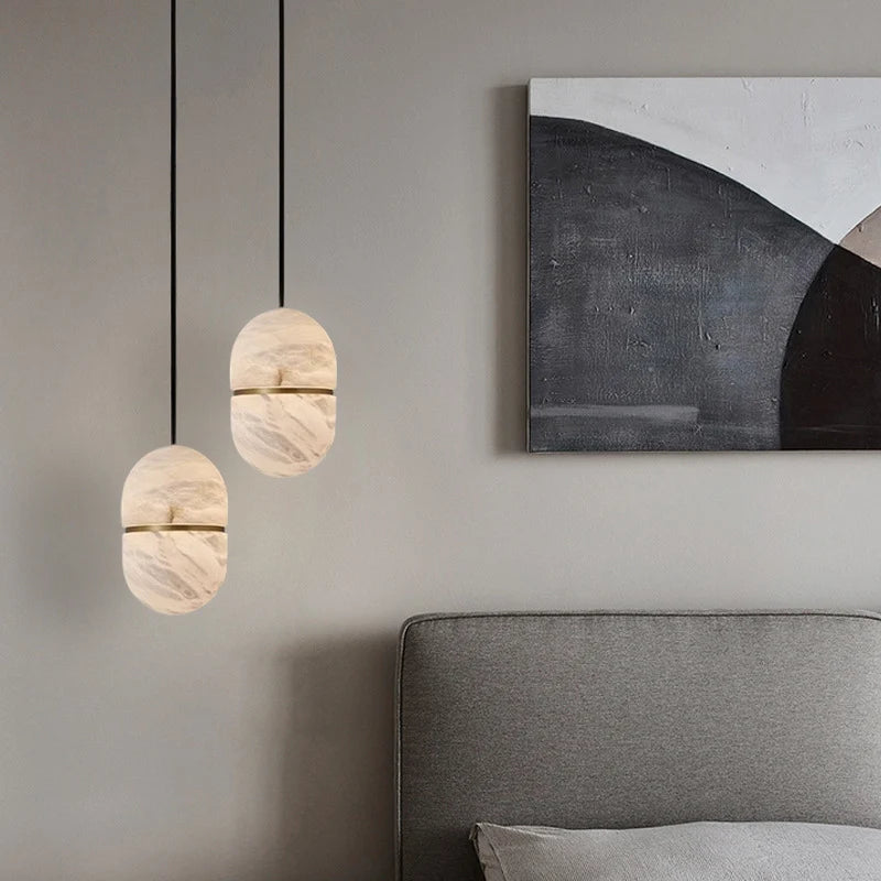 Capsule Alabaster Pendant Light