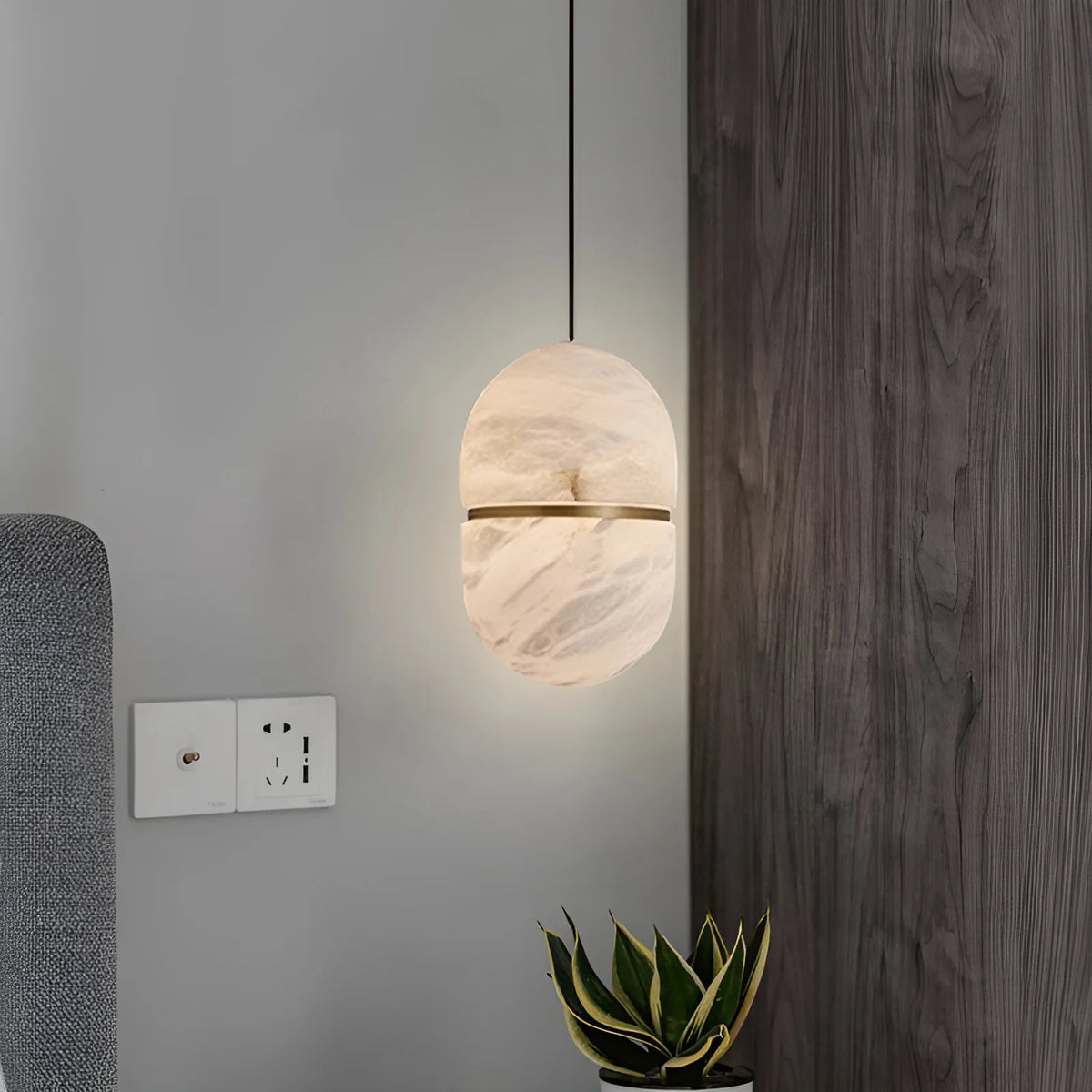 Capsule Alabaster Pendant Light
