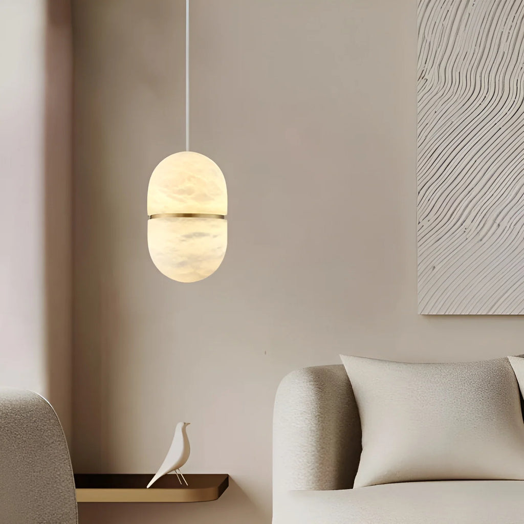 Capsule Alabaster Pendant Light