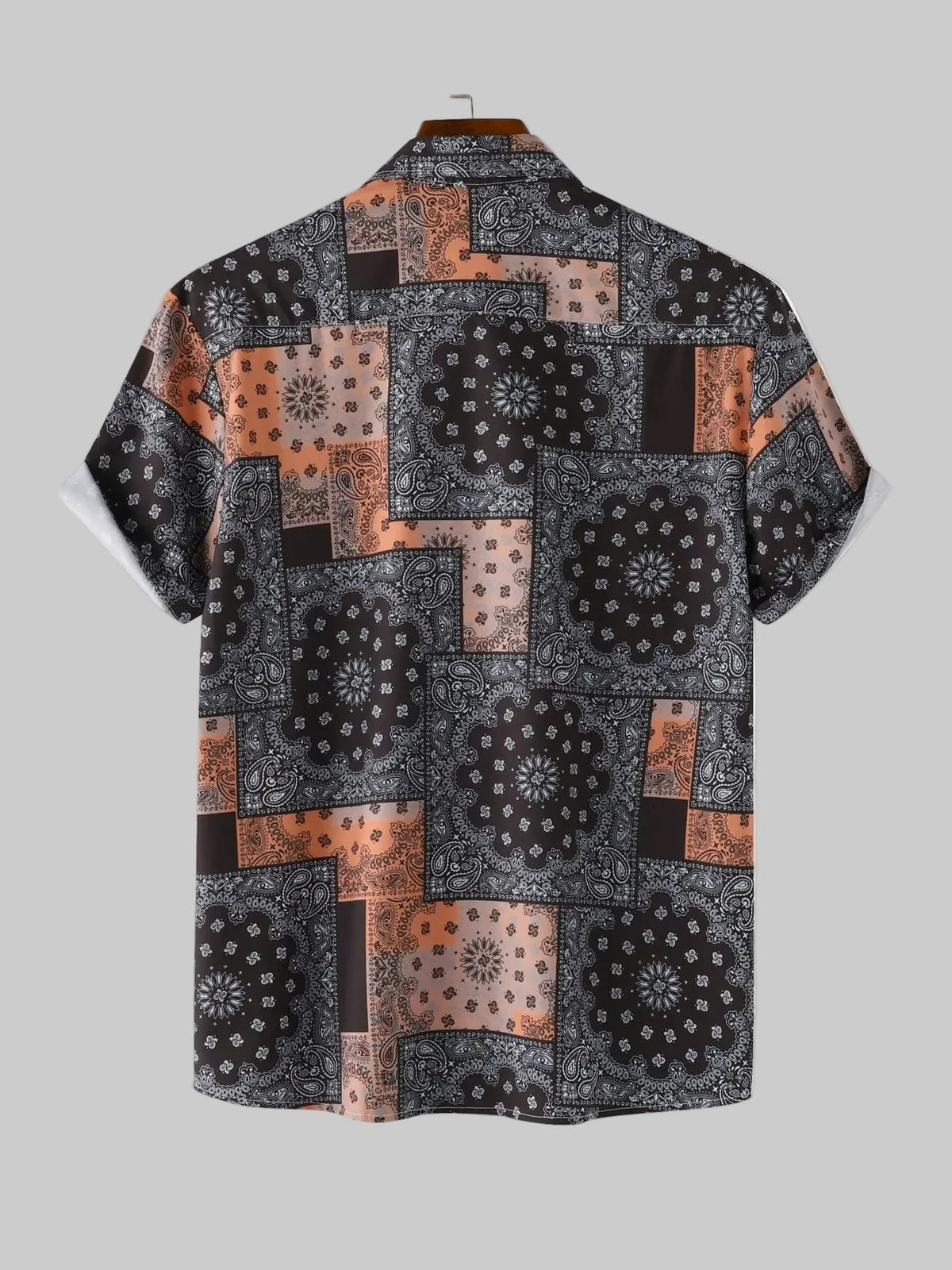 Men's Button Up Printed Short Sleeve Shirt