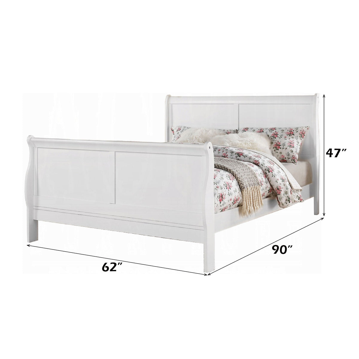 Louis Philippe III White Finish Queen Bed