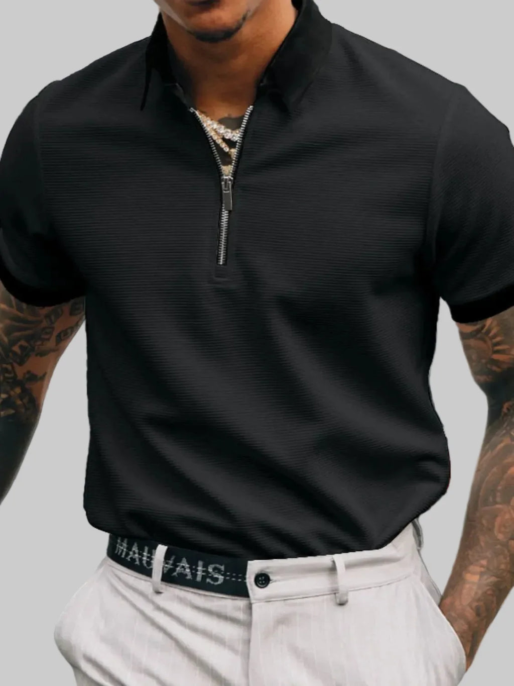 Men's Full Size Collared Neck Short Sleeve Polo