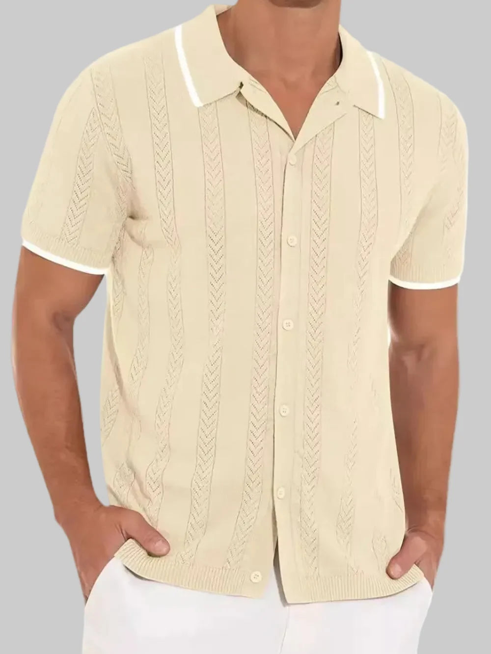 Men's Full Size Button-Down Short Sleeve Shirt