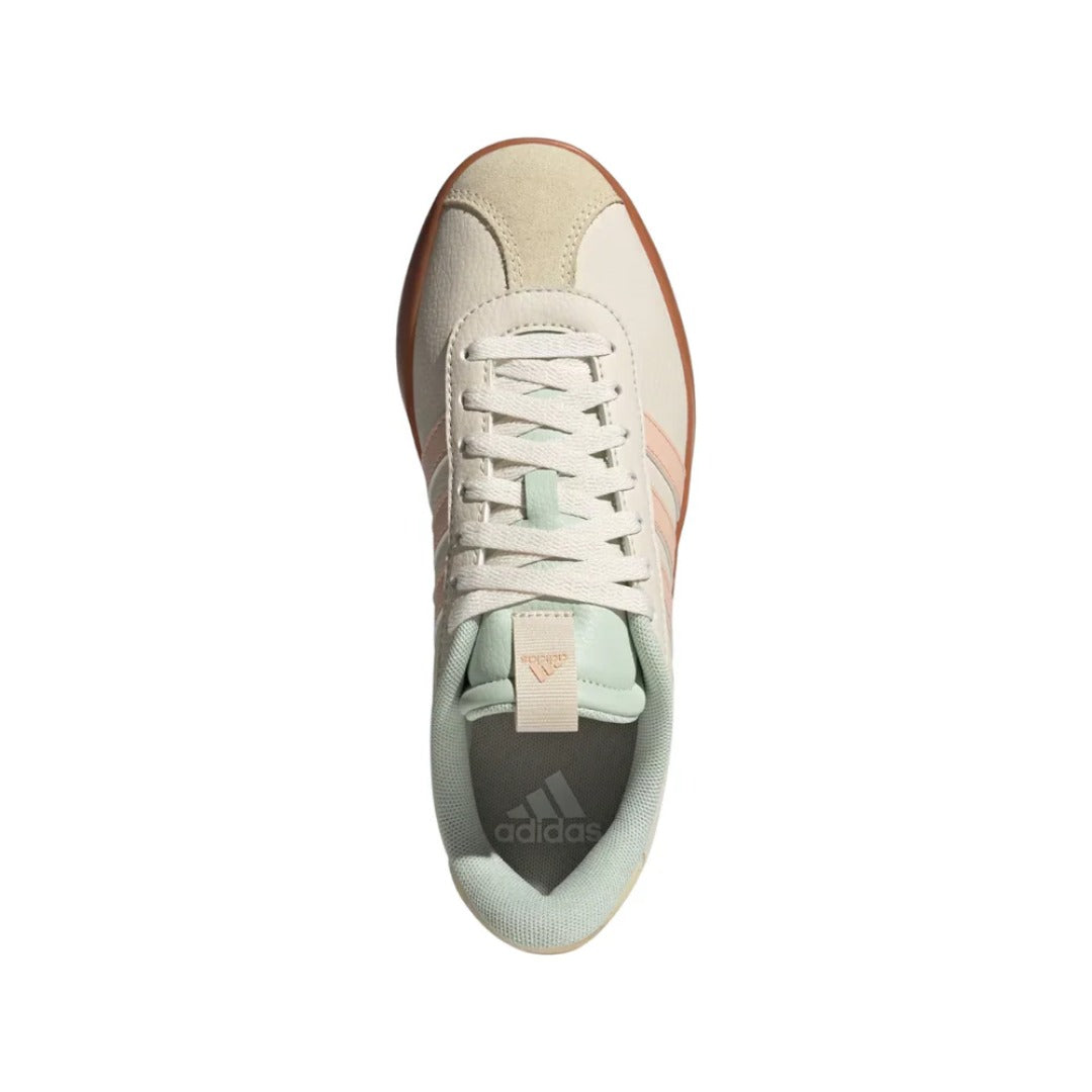 adidas Women's VL Court 3.0 Shoes - Wonder White / Powder Coral / Linen Green