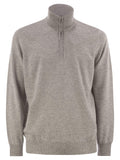 Brunello Cucinelli Men High-Necked Cashmere Sweater With Zip Opening