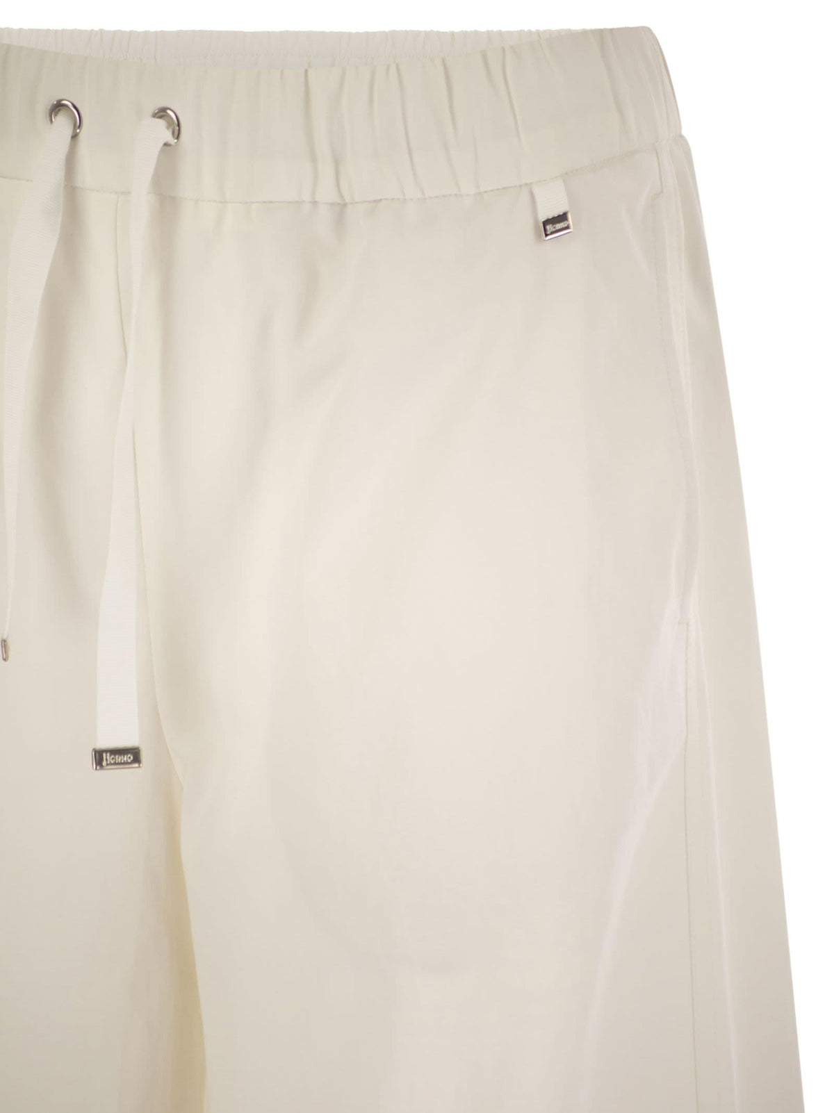 Herno Women Resort Cotton Trousers With Drawstring