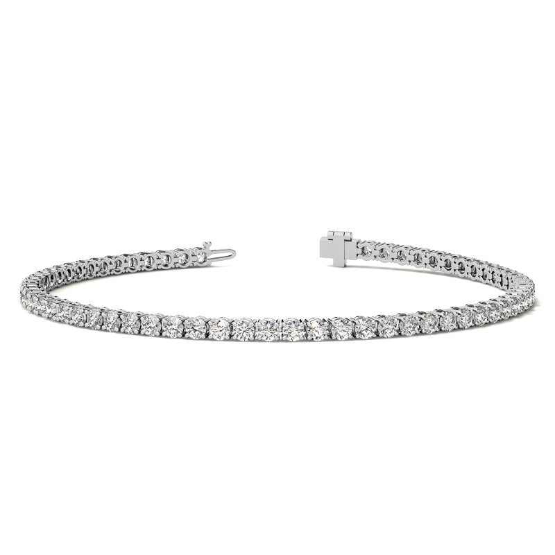 3.50 CTW Lab Grown Diamond Tennis Bracelet  in 14kt White/Yellow Gold (G/VS) AGI Certified