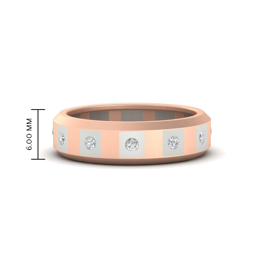 Bezel Round Mens Wedding Ring