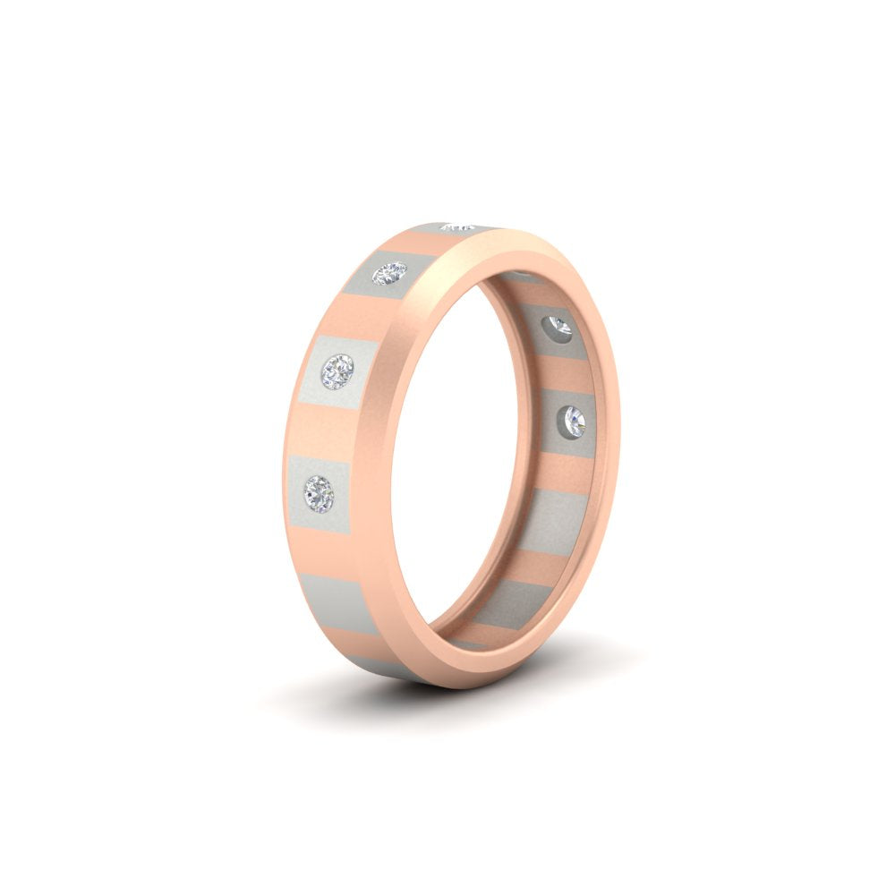 Bezel Round Mens Wedding Ring