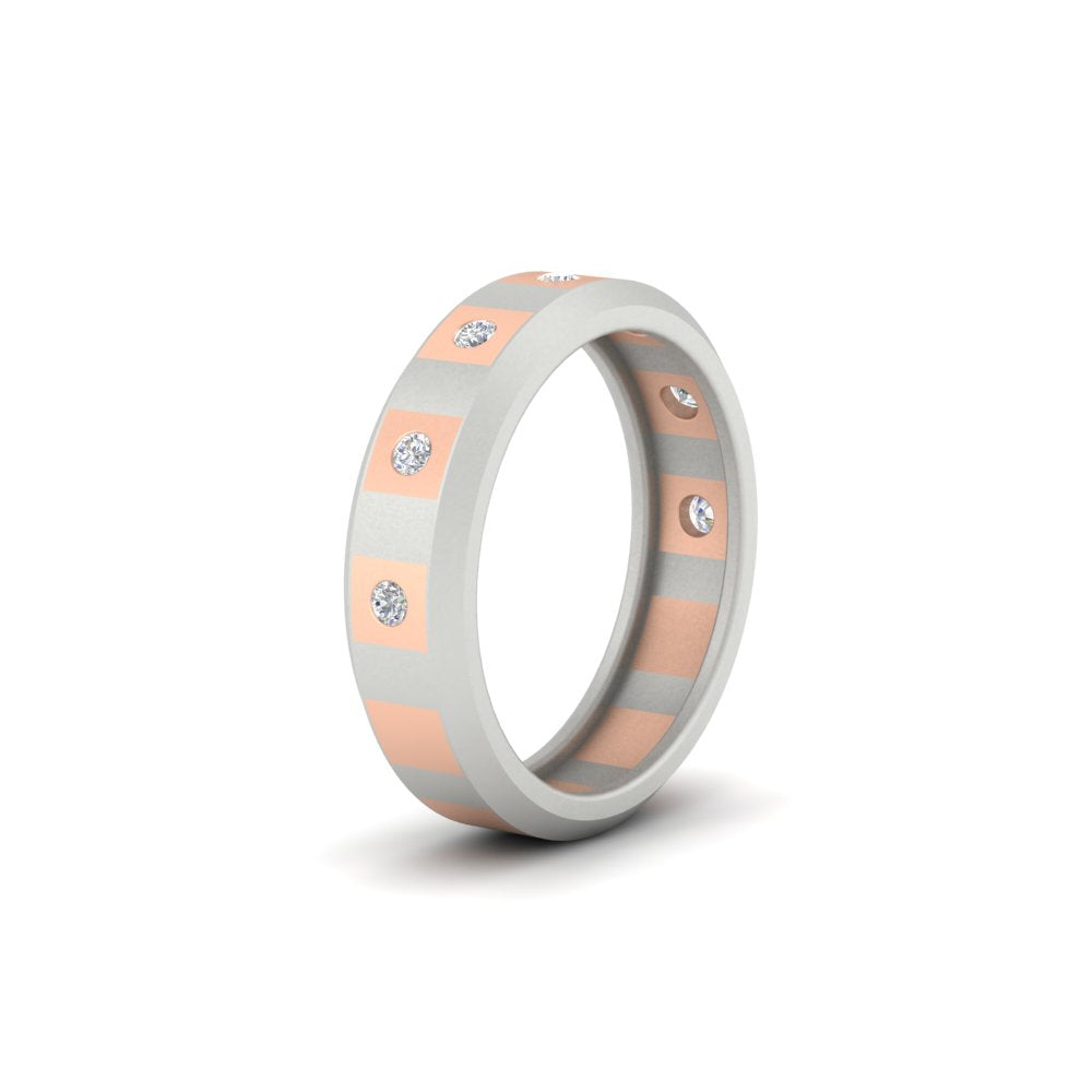 Bezel Round Mens Wedding Ring