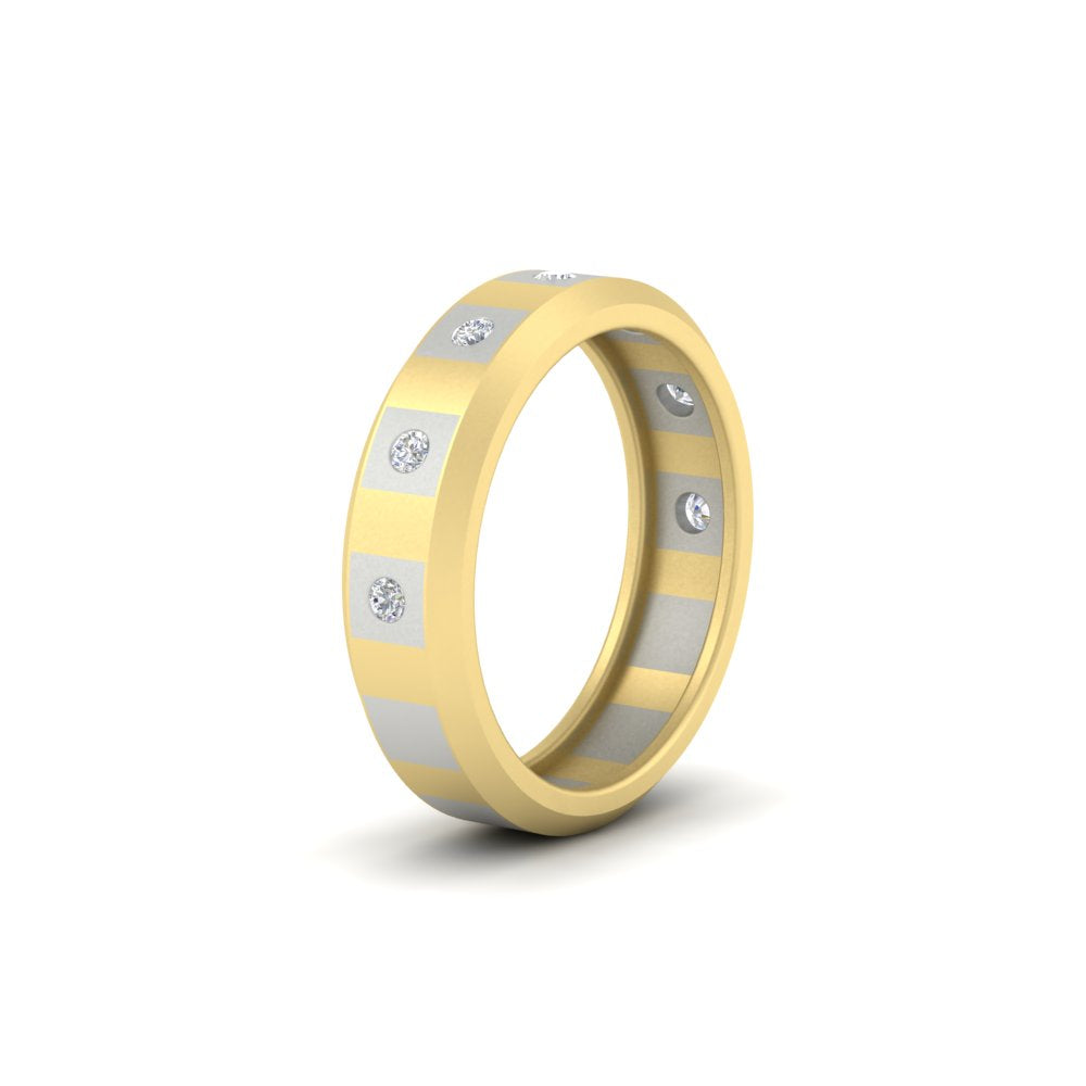 Bezel Round Mens Wedding Ring