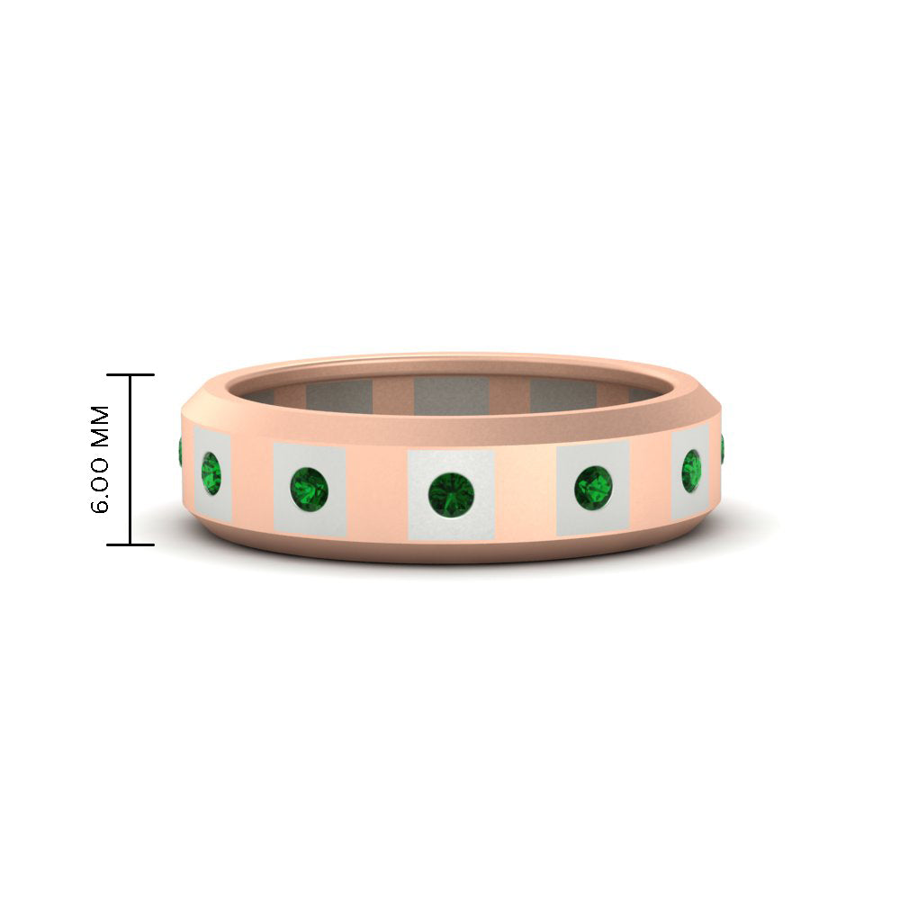 Bezel Round Mens Wedding Ring