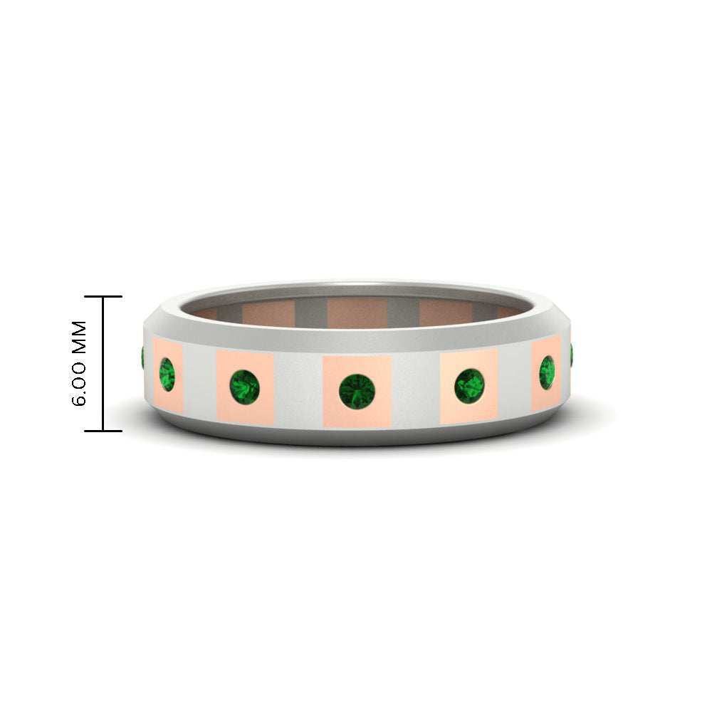 Bezel Round Mens Wedding Ring