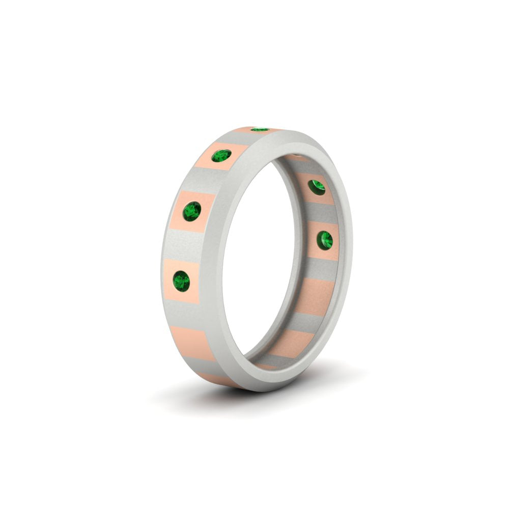 Bezel Round Mens Wedding Ring