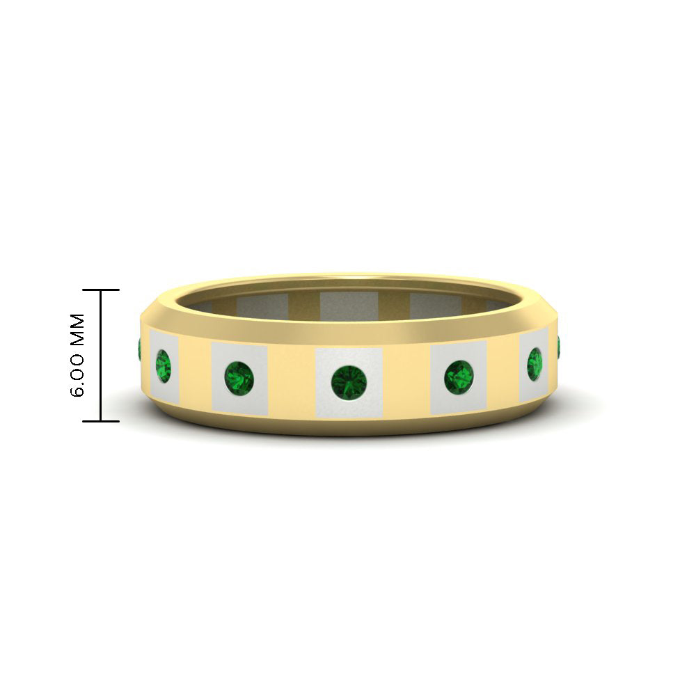Bezel Round Mens Wedding Ring
