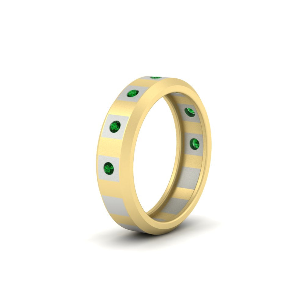Bezel Round Mens Wedding Ring