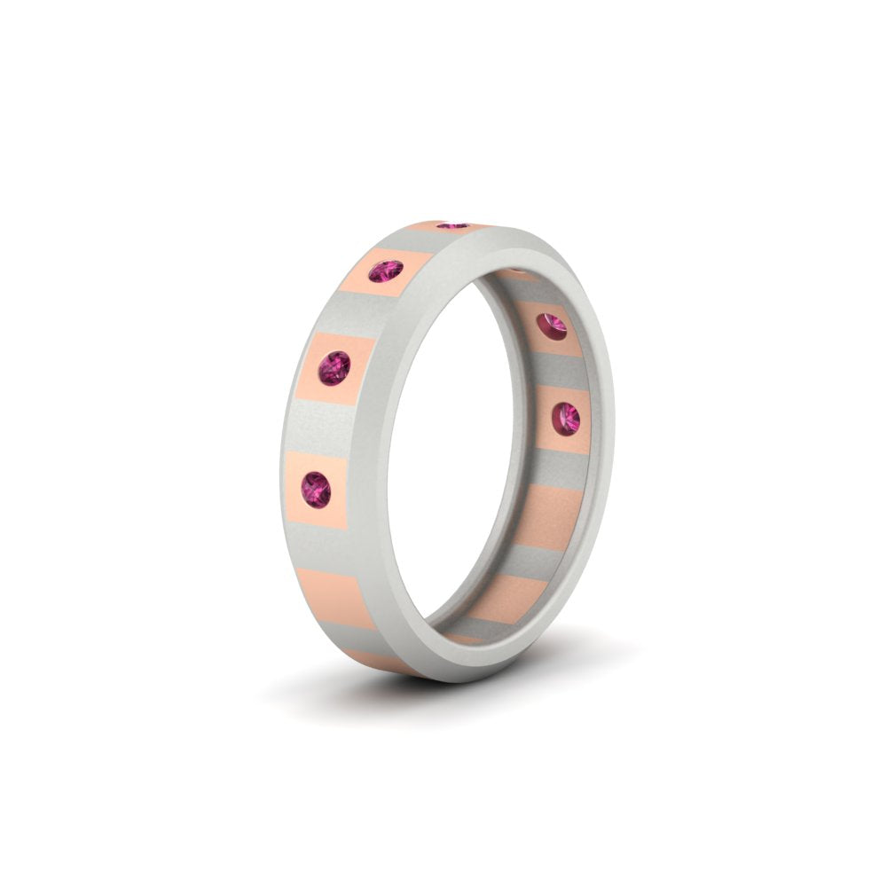 Bezel Round Mens Wedding Ring