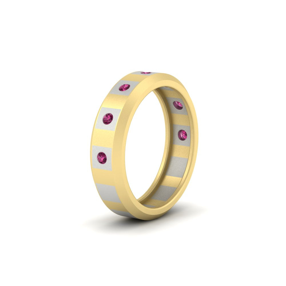 Bezel Round Mens Wedding Ring