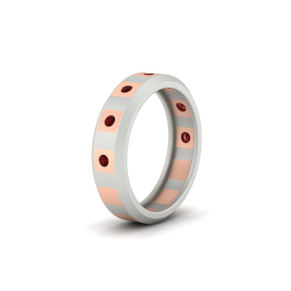 Bezel Round Mens Wedding Ring