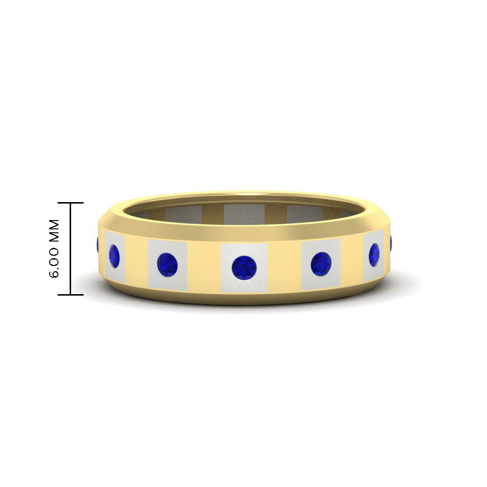 Bezel Round Mens Wedding Ring