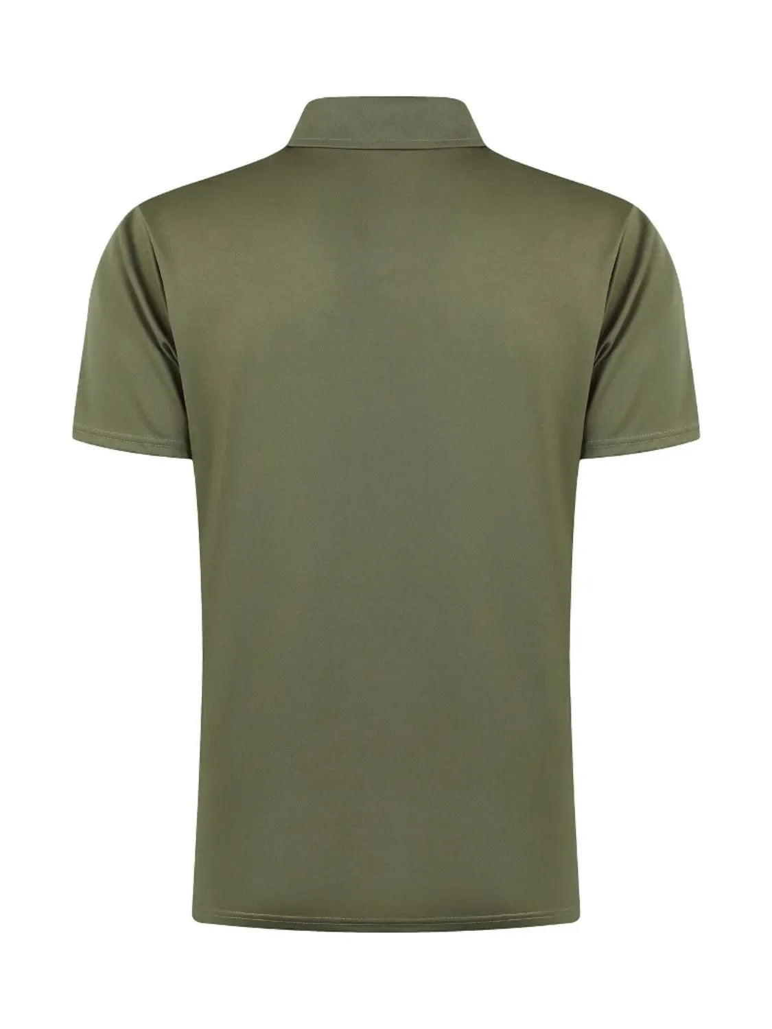 Men's Full Size Zip Collar Short Sleeve Polo