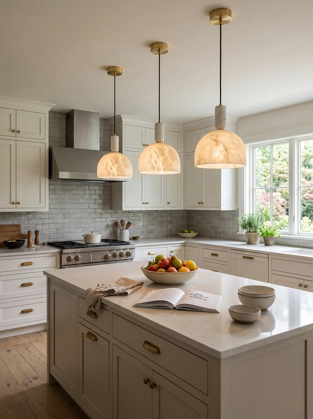 Brass Blair Alabaster Pendant Light