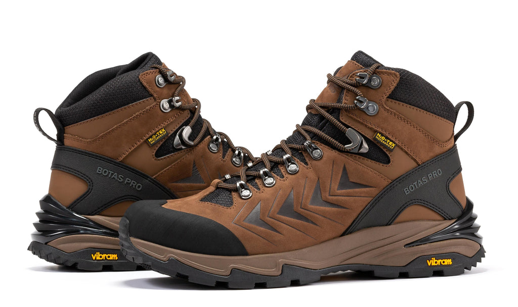 Botas Pro Brown 6 Inch Waterproof Hiking Boots with VIBRAM® Traction Lug Outsole  BP22121