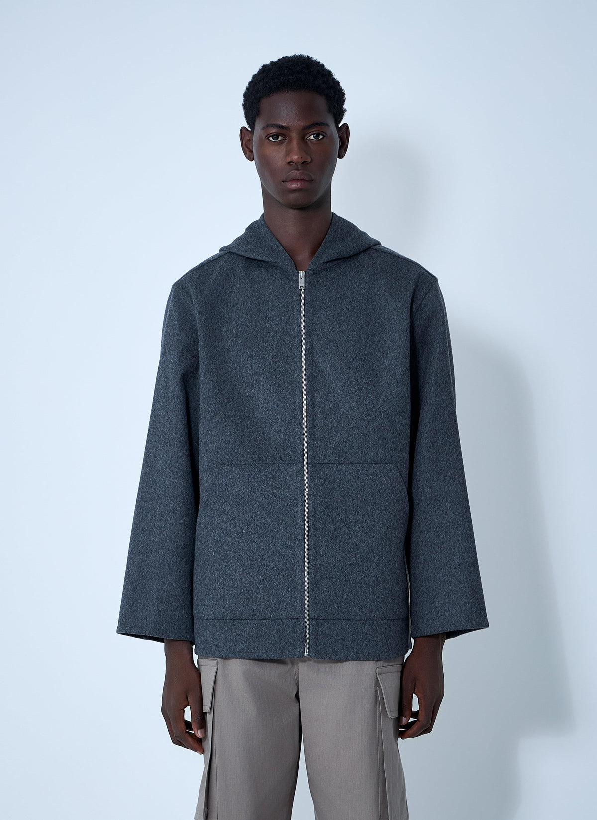 Bottega Veneta Men Double Face Wool Hooded Jacket