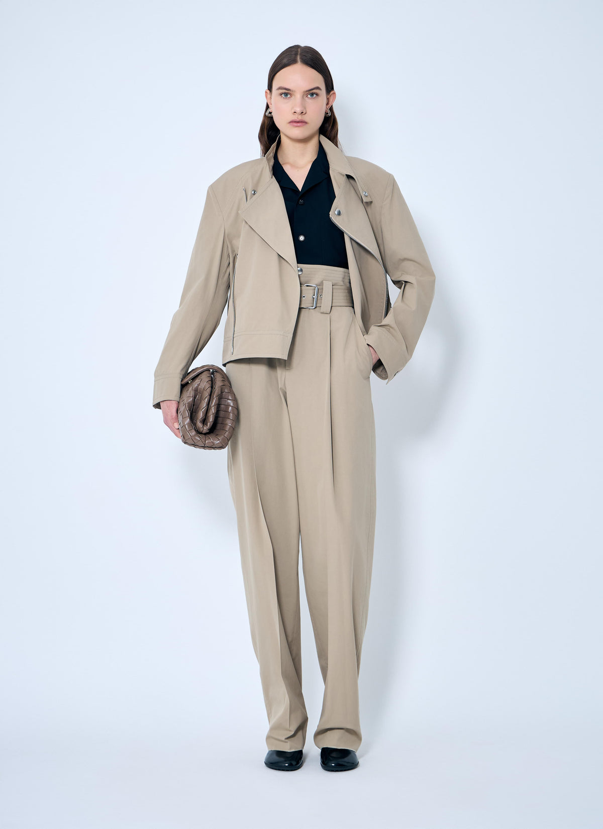 Bottega Veneta Women Wool Camp Collar Shirt