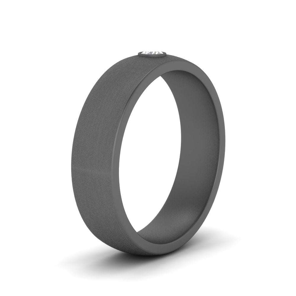 Brushed Mens Solitaire Promise Band