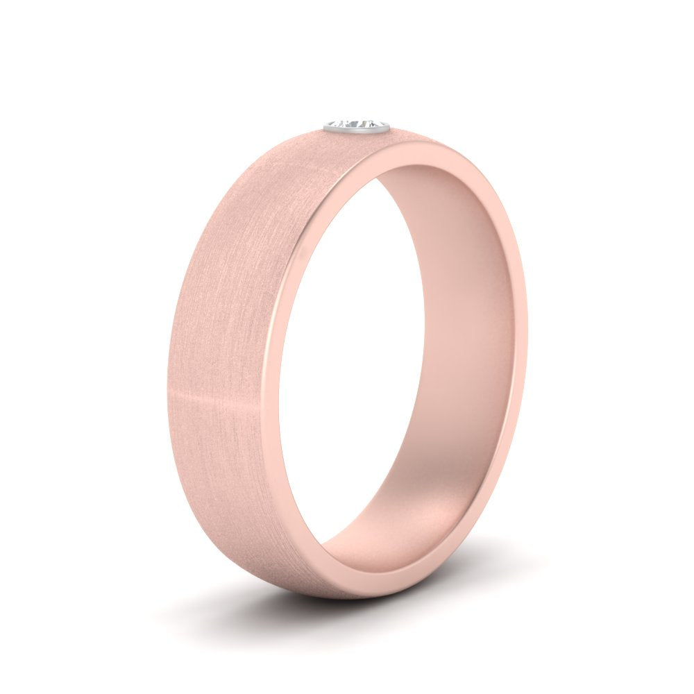 Brushed Mens Solitaire Promise Band