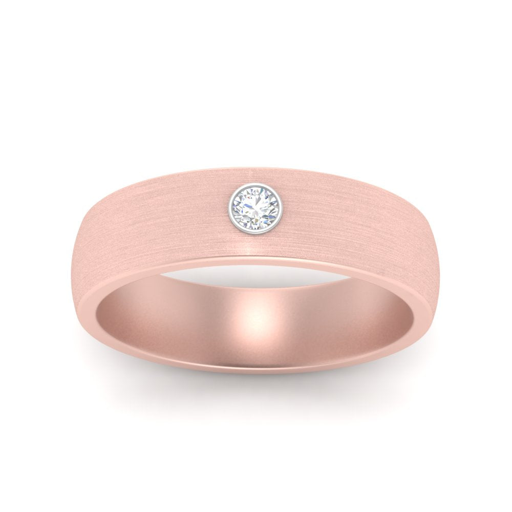 Brushed Mens Solitaire Promise Band