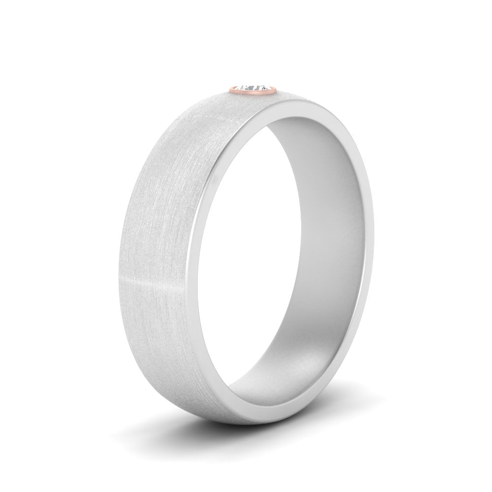 Brushed Mens Solitaire Promise Band