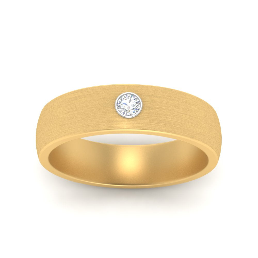 Brushed Mens Solitaire Promise Band
